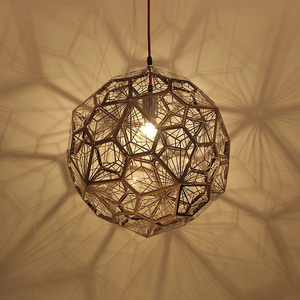 钻石球吊灯卧室客厅吧台创意餐厅北欧金属几何多面圆球不锈钢灯具