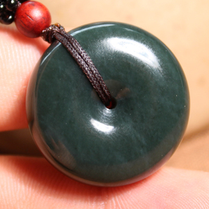 方言和田玉精品特惠新疆塔县油润细腻青玉平安扣男女款吊坠挂件x