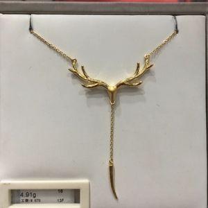 周大福国内代购 一鹿有你足金鹿角鹿头项链黄金鹿锁骨链锁骨链