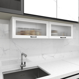 定制铝合金厨房吊柜墙壁柜上翻长虹玻璃门橱柜浴室壁挂储物柜阳台