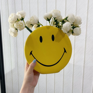 20cm Smiling Face Vase Luxury Brand Design Flower Vase Art F