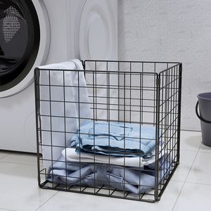 洗衣间厕所家用铁艺组合脏衣服收纳框放置衣服的脏衣篓衣物整理筒
