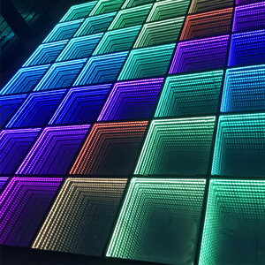 led感应地砖灯3d镜面深渊镜感应舞台酒吧ktv跳舞背景墙感应地板灯