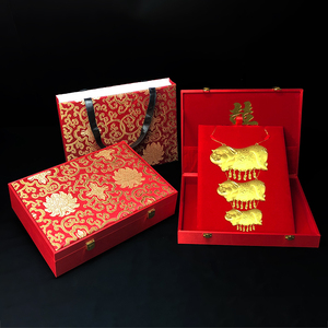 猪牌项链首饰盒结婚下聘嫁妆黄金包装盒礼金聘金聘礼盒三金首饰盒