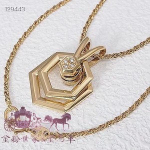 waltham华生 18k黄金钻石时来运转项链 40.5cm 重15克