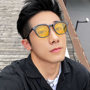 有色眼镜男士复古黄色墨镜开车偏光防紫外线太阳镜男女潮可配近视