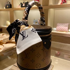 lv/路易威登女包新款vanity 老花手提圆桶包斜挎单肩水桶包