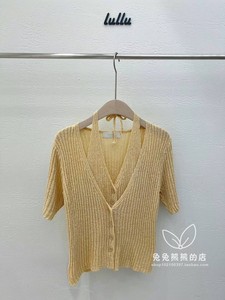 2024韩国东大门代购夏装新款女装后背系带V领气质假两件针织开衫