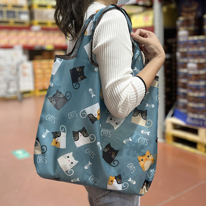 中号可折叠超市环保购物袋大容量袋子便携式卡通手提袋妈妈买菜包
