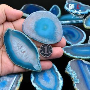 多款烤色湖宝蓝色玛瑙片染色玛瑙吊坠diy饰品风铃天然原石3号