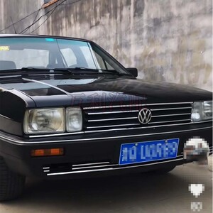 适配老款桑塔纳普桑99新秀前保险杠中网进气格栅银色装饰粘贴亮条