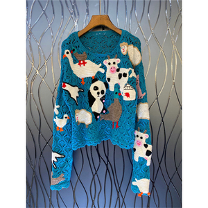 羊图案毛衣女