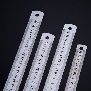 不锈钢尺子15/20/30/60cm不锈钢测量工具钢尺木工用绘图制图直尺