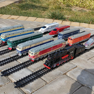 奋发仿真电动轨道模型儿童男女孩玩具和谐号蒸汽机东风4B绿皮火车