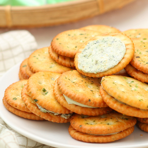 艾比法海苔芥末味夹心曲奇饼干营养早餐小零食办公室点心下午茶