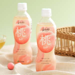 日本进口食品ito en/伊藤园白桃果汁碳酸饮料450ml桃子汁风味饮品