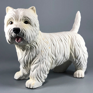 景德镇陶瓷生肖狗西高地白梗儿童生日礼物家居饰品桌面客厅摆件品