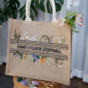 八点自修室原创 muji黄麻布袋diy刺绣材料包 黄麻包改造材料包