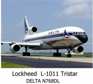 1:100洛克希德l-1011三星客机纸模型delta达美航空