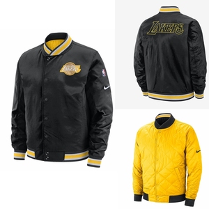 耐克nike洛杉矶湖人队男子双面穿保暖外套运动棉夹克 cu8099-010