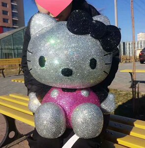 贴钻黑色衣服粘钻送女生满钻kt猫 公仔 存钱罐储蓄罐摆件糖胶礼品