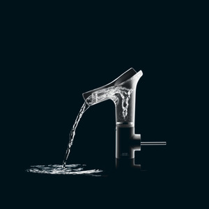 雅生斯达克 v 单把手面盆龙头 140,带玻璃出水嘴和长流水型落水