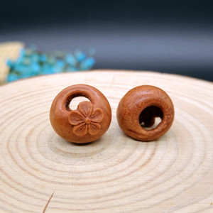 纯手工野生龙纹桃核雕刻小筐桃花篮子雕刻精品压惊去瘟疫成人宝宝