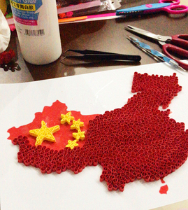 包邮中国地图衍纸画儿童幼儿园小学爱国国庆美劳手工diy作业材料