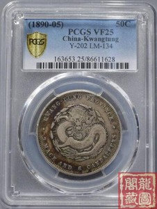 【包老包真 精品龙洋】PCGS VF25 广东光绪三钱六分 原味老酱彩