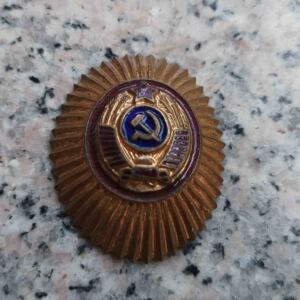 苏联1947年内务部警察帽徽 铜质珐琅