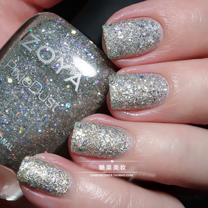 zoya魔幻星尘系列 银色星尘流沙闪片指甲油zp717易涂快干防水无毒