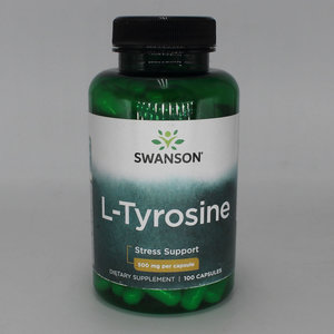 swanson左旋酪氨酸l-tyrosine情绪低落暴食上瘾多巴胺500mg100粒