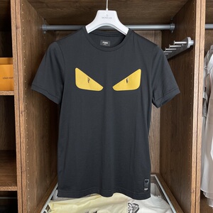 [宫先生国现]fendi/芬迪 黑色小怪兽印花短袖t恤 男女fy07229