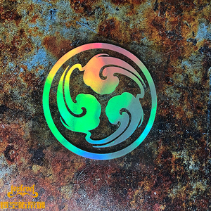 tlp镂空车贴 雷云符日式家纹家徽风雷闪电镭射变色电镀行李箱贴纸