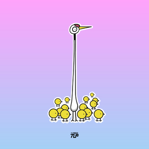 tlp反光车贴 动物小鸡丹顶鹤鹤立鸡群搞笑可爱贴纸行李箱笔记本贴