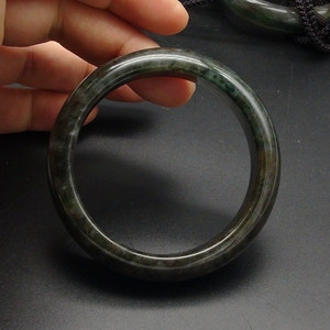 南阳独山玉独玉老酱紫料手镯玉镯平安镯56mm57mm