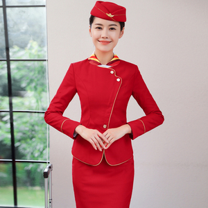 秋冬机场海航空姐制服工作服高铁艺校演出团体舞蹈服装酒店职业装
