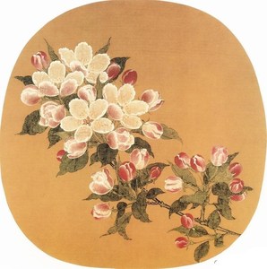 海棠工笔白描稿