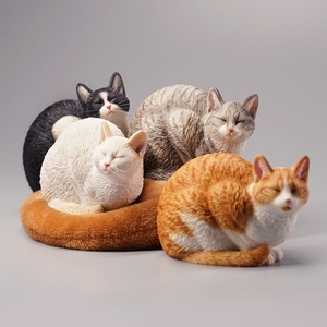 忆道旗舰店天猫仿真猫咪摆件可爱毛绒公仔汽车内饰品大号模型宠物