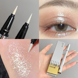 珠光眼线笔纯欲碎钻xixi银色细闪液体眼影卧蚕提亮笔极细眼妆爆闪