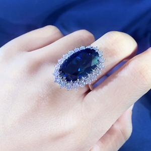 10克拉莫桑真彩蓝钻戒指彩钻 不掉色不掉钻可定制18k铂金pt950