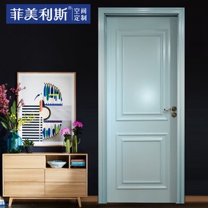 菲美利斯木门 月牙白田园美式风格实木门扣线定制套装门室内木门
