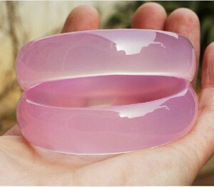 特价天然冰透蓝田玉冰花芙蓉玉手镯玉髓玛瑙玉石玉器镯子玉女款