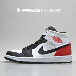 牛哄哄 air jordan 1 mid se aj1 小union 白红篮球鞋 852542-100
