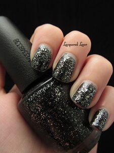 美国原装opi指甲油 nicki minaj 黑色银闪大亮片炫酷  n15