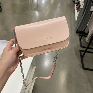 美国代购 calvin klein/ck女士纯皮翻盖斜挎包 直邮
