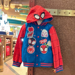 上海迪士尼代购国内漫威蜘蛛侠玲娜贝儿卡通可爱儿童外套卫衣特价