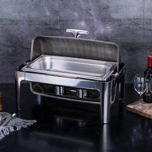 酒精加热方形不锈钢自助餐炉 餐台保温炉 自助餐厅餐具器皿布菲炉