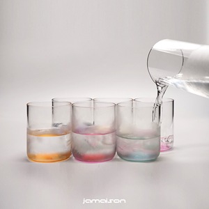 KANZ 多色 Iride 彩色手工玻璃酒杯水杯套装 意大利品牌