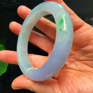 618惠冰糯种御镯缅甸翡翠大手镯腾冲玉器椿彩妖紫大圈口玉镯椿彩